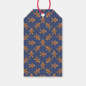 Gingerbread Man Navy Blauwe Kerst Cadeaulabel (Achterkant)
