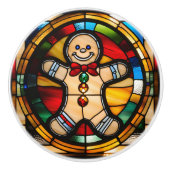 Gingerbread Man Nepglas Keramische Knop (Voorkant)