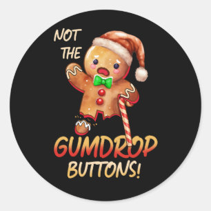 Gingerbread Man Niet De Gumdrop Buttonnen Kerstmis Ronde Sticker
