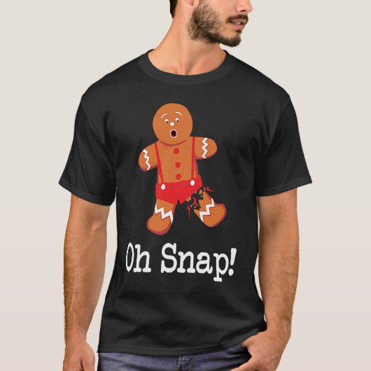 Gingerbread Man Oh Snap  and Cute Christmas T-shirt (Voorkant)