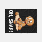 Gingerbread Man Oh Snap Christmas Funny Cookie Bak Fleece Deken (Voorkant (Horizontaal))