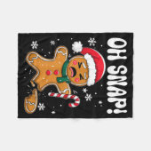 Gingerbread Man Oh Snap Christmas Funny Cookie Bak Fleece Deken (Voorkant (Horizontaal))
