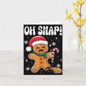 Gingerbread Man Oh Snap Christmas Funny Cookie Bak Kaart (Gele Bloem)