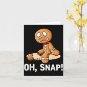 Gingerbread Man Oh Snap Christmas Funny Cookie Bak Kaart (Gele Bloem)