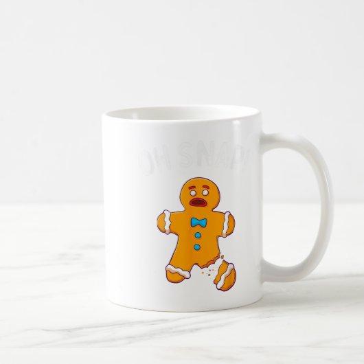 Gingerbread Man Oh Snap Christmas Funny Cookie Bak Koffiemok (Rechts)