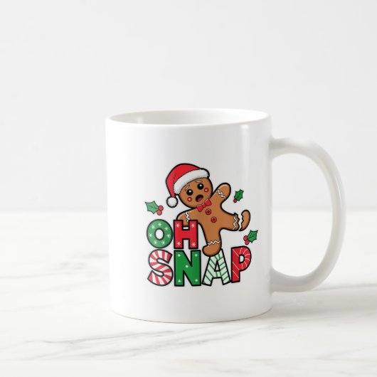 Gingerbread Man Oh Snap Christmas Funny Cookie Bak Koffiemok (Rechts)