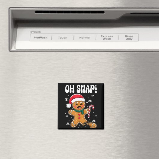 Gingerbread Man Oh Snap Christmas Funny Cookie Bak Magneet (Insitu (Vaatwasser))