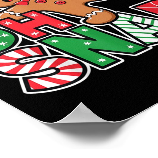 Gingerbread Man Oh Snap Christmas Funny Cookie Bak Poster (Hoek)