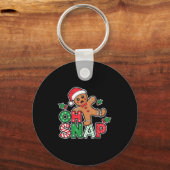 Gingerbread Man Oh Snap Christmas Funny Cookie Bak Sleutelhanger (Voorkant)