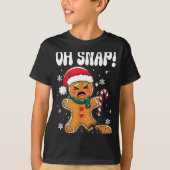 Gingerbread Man Oh Snap Christmas Funny Cookie Bak T-shirt (Voorkant)