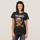 Gingerbread Man Oh Snap Christmas Funny Cookie Bak T-shirt (Voorkant volledig)