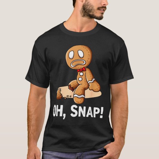 Gingerbread Man Oh Snap Christmas Funny Cookie Bak T-shirt (Voorkant)