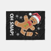 Gingerbread Man Oh Snap Christmas Funny Cookie  Fleece Deken (Voorkant (Horizontaal))