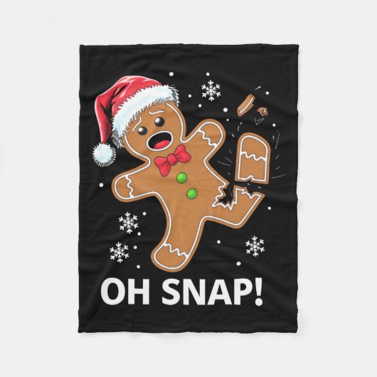 Gingerbread Man Oh Snap Christmas Funny Cookie  Fleece Deken (Voorkant)