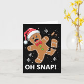 Gingerbread Man Oh Snap Christmas Funny Cookie Kaart (Gele Bloem)