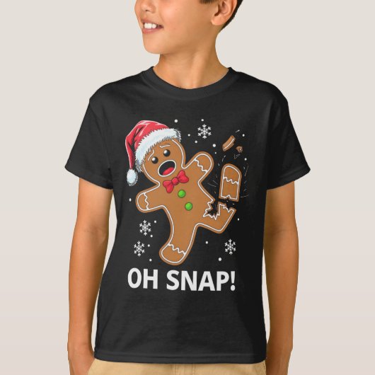 Gingerbread Man Oh Snap Christmas Funny Cookie T-shirt (Voorkant)