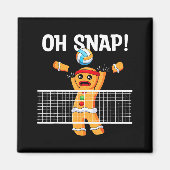 Gingerbread Man Oh Snap Christmas Volleyball Playe Magneet (Voorkant)
