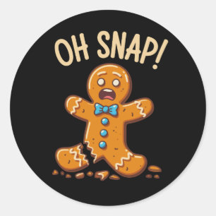 Gingerbread Man Oh Snap Kerst Koekjes Bakken Ronde Sticker