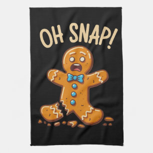 Gingerbread Man Oh Snap Kerst Koekjes Bakken Theedoek