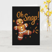 Gingerbread Man Oh Snap Kerst Morsige Cookie Byk Kaart (Gele Bloem)