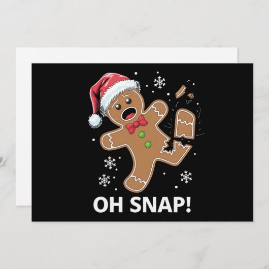 Gingerbread Man Oh Snap Kerst Morsige Cookie  Feestdagenkaart (Voorkant / Achterkant)