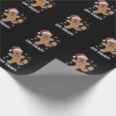 Gingerbread Man Oh Snap Kerstmis Grappig Cookie Cadeaupapier (Hoek)