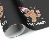 Gingerbread Man Oh Snap Kerstmis Grappig Cookie Cadeaupapier (Rol Hoek)