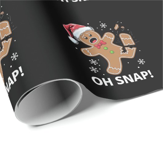 Gingerbread Man Oh Snap Kerstmis Grappig Cookie Cadeaupapier (Rol Hoek)