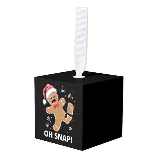 Gingerbread Man Oh Snap Kerstmis Grappig Cookie Decoratie (Voorkant hoekig)