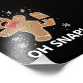 Gingerbread Man Oh Snap Kerstmis Grappig Cookie Foto Afdruk (Hoek)
