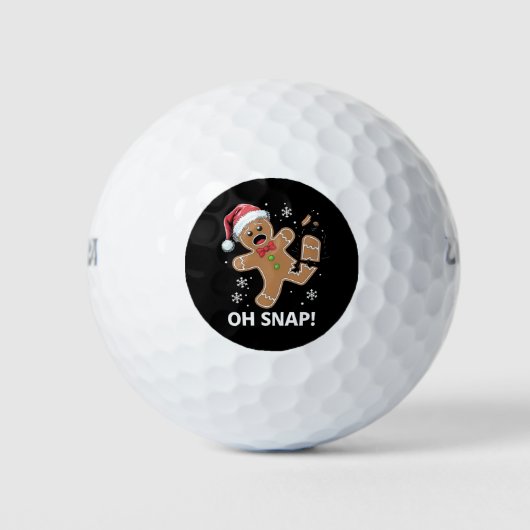 Gingerbread Man Oh Snap Kerstmis Grappig Cookie Golfballen (Voorkant)