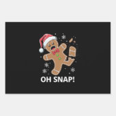 Gingerbread Man Oh Snap Kerstmis Grappig Cookie Inpakpapier Vel (Voorkant)