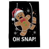 Gingerbread Man Oh Snap Kerstmis Grappig Cookie Medium Cadeauzakje (Voorkant)
