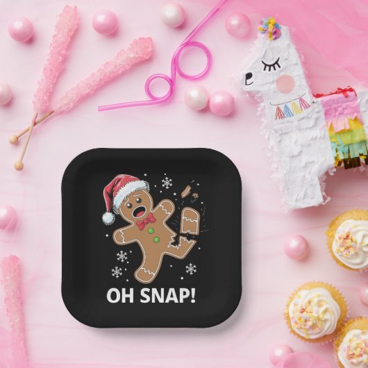Gingerbread Man Oh Snap Kerstmis Grappig Cookie Papieren Bordje (Feest)