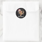 Gingerbread Man Oh Snap Kerstmis Grappig Cookie Ronde Sticker (Tas)