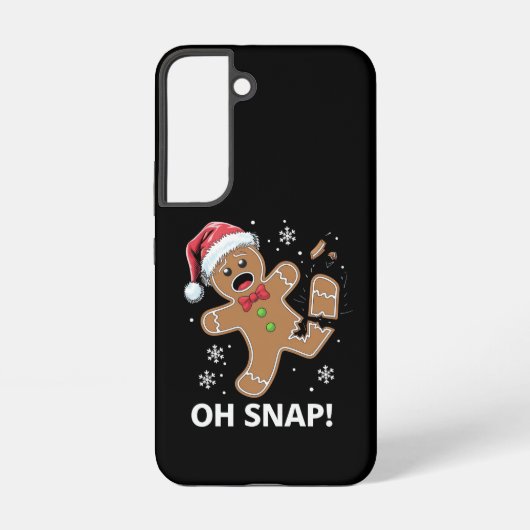 Gingerbread Man Oh Snap Kerstmis Grappig Cookie Samsung Galaxy Hoesje (Achterkant)