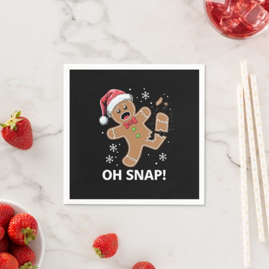 Gingerbread Man Oh Snap Kerstmis Grappig Cookie Servet (Insitu)