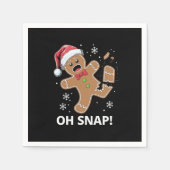 Gingerbread Man Oh Snap Kerstmis Grappig Cookie Servet (Voorkant)