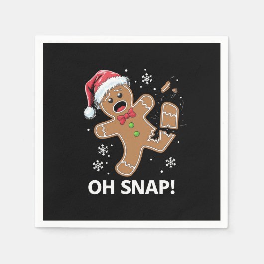 Gingerbread Man Oh Snap Kerstmis Grappig Cookie Servet (Voorkant)