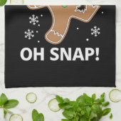 Gingerbread Man Oh Snap Kerstmis Grappig Cookie Theedoek (Gevouwen)