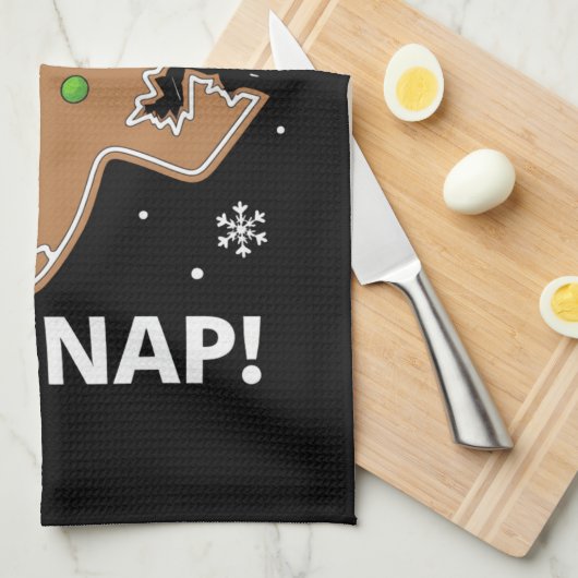 Gingerbread Man Oh Snap Kerstmis Grappig Cookie Theedoek (Quarter Fold)