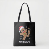 Gingerbread Man Oh Snap Kerstmis Grappig Cookie Tote Bag (Voorkant)