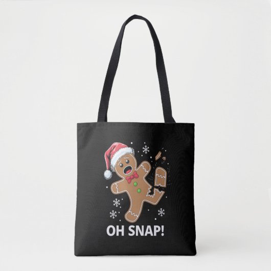 Gingerbread Man Oh Snap Kerstmis Grappig Cookie Tote Bag (Voorkant)