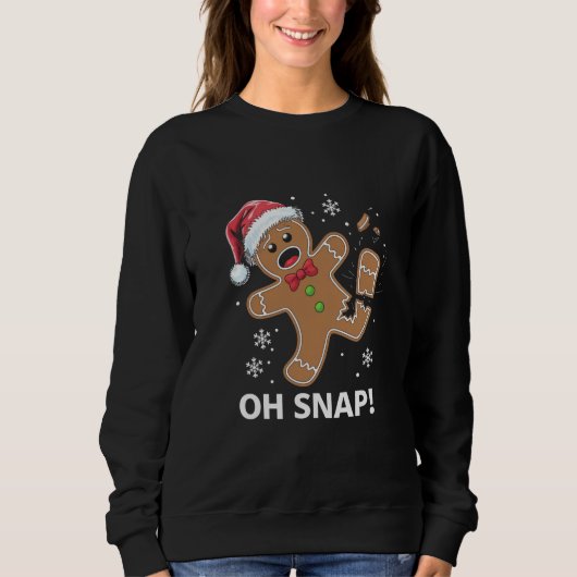 Gingerbread Man Oh Snap Kerstmis Grappig Cookie Trui (Voorkant)
