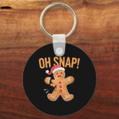 Gingerbread Man Oh Snap Kerstmis Sleutelhanger (Voorkant)
