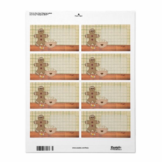 Gingerbread Man Oops Label (Full Sheet)