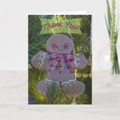Gingerbread Man Ornament Bedankt Card (Voorkant)