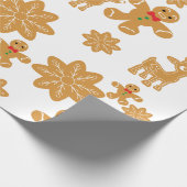 Gingerbread Man Patroon Kerstmis schattig Cadeaupapier (Hoek)