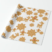 Gingerbread Man Patroon Kerstmis schattig Cadeaupapier (Uitgerold)