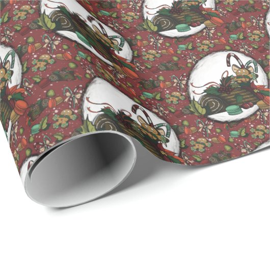 Gingerbread Man- Peppermint Cadeaupapier (Rol Hoek)